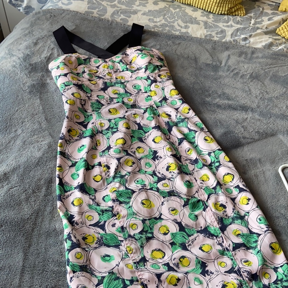 One of my faves! Rachel Roy. Silky knee length dress with stretch straps.